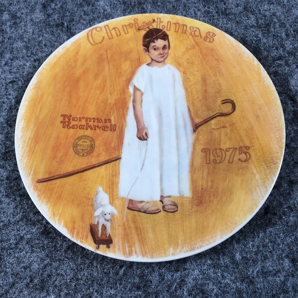 Vintage Knowles Norman‎ Rockwell Angel With A Black Eye Christmas Plate 1975